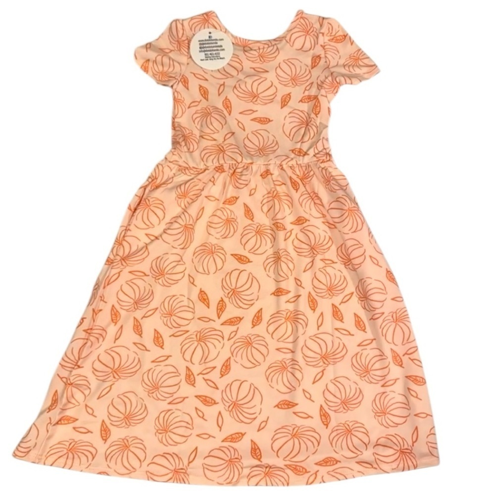 Dot Dot Smile Girls Pumpkin Print Maxi Dress 12/24M - Perfect for Fall - Picture 2 of 2